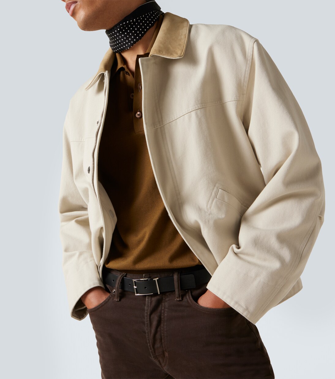 Suede-trimmed cotton canvas jacket | Tom Ford