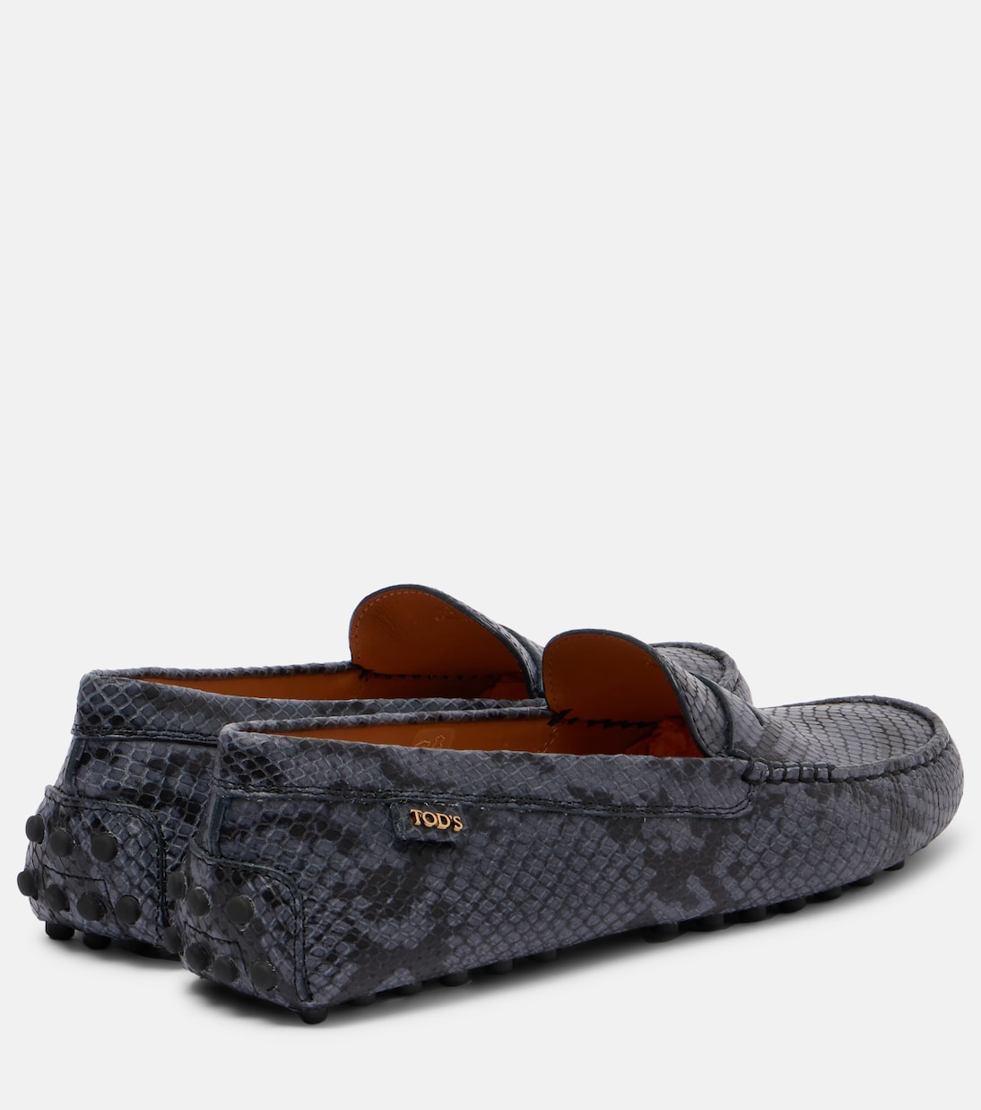 Gommino snake-effect leather driving shoes | Tod's