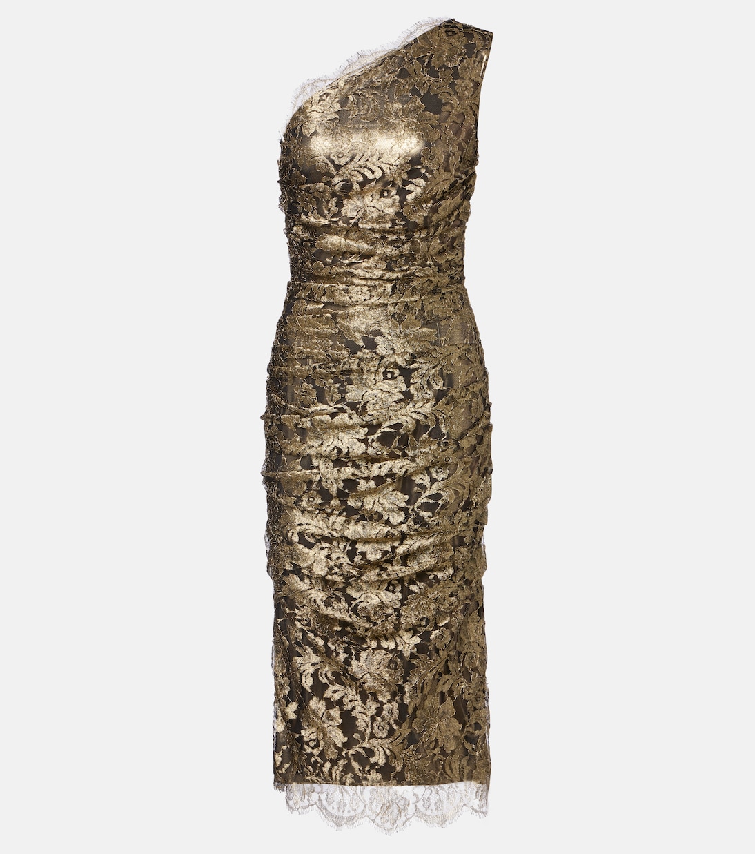 One-Shoulder-Midikleid aus Spitze | Dolce&Gabbana