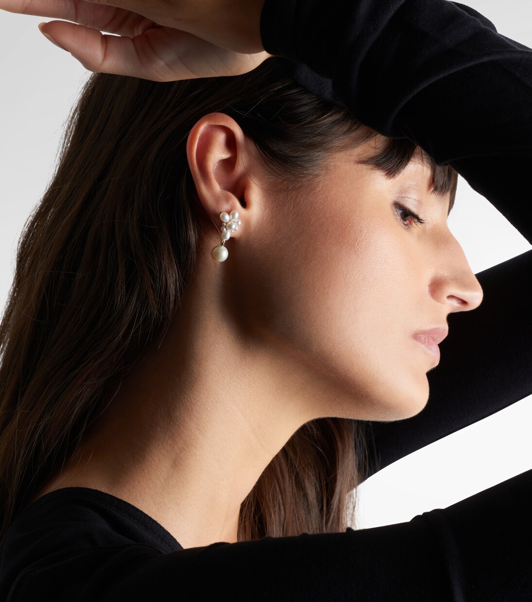 Amis Fleur 14kt gold single earring with freshwater pearls | Sophie Bille Brahe
