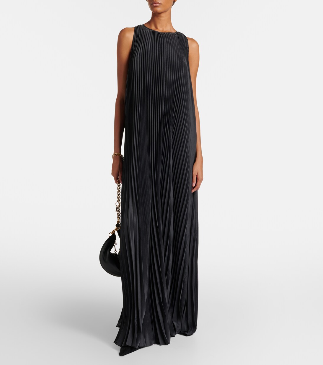 Chenes pleated halterneck maxi dress | Joseph