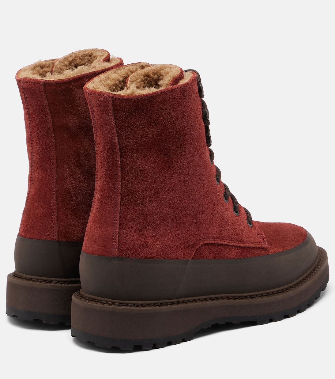 Dolomite shearling-lined suede combat boots | Le Monde Béryl