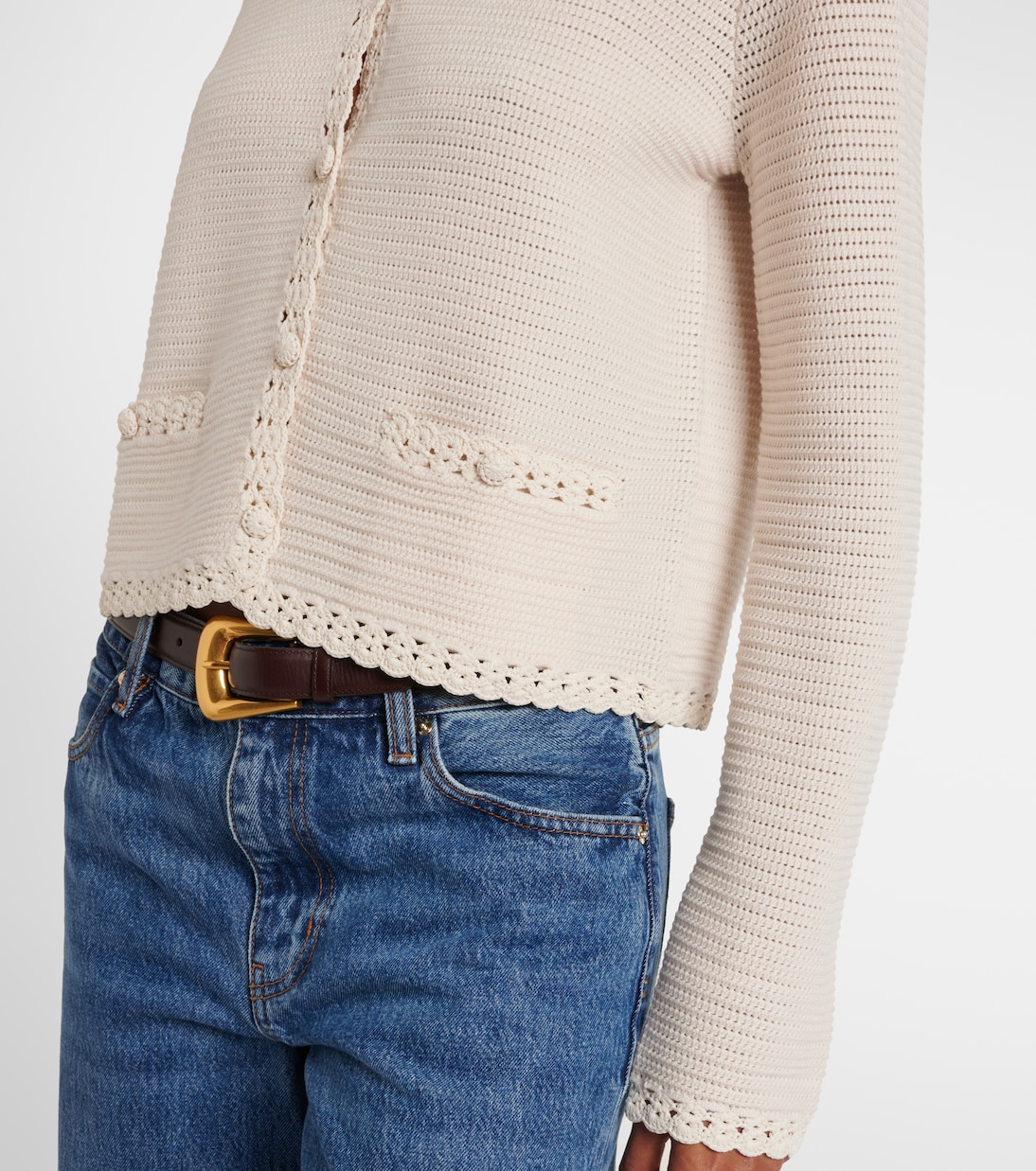 크로셰 트리밍 울 블렌드 재킷 | Frame