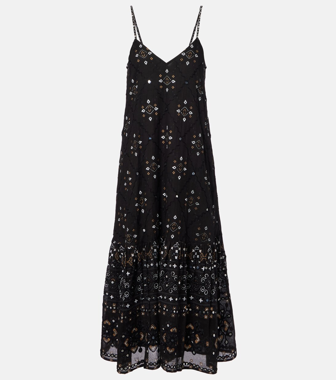 Embroidered cotton midi dress | Juliet Dunn