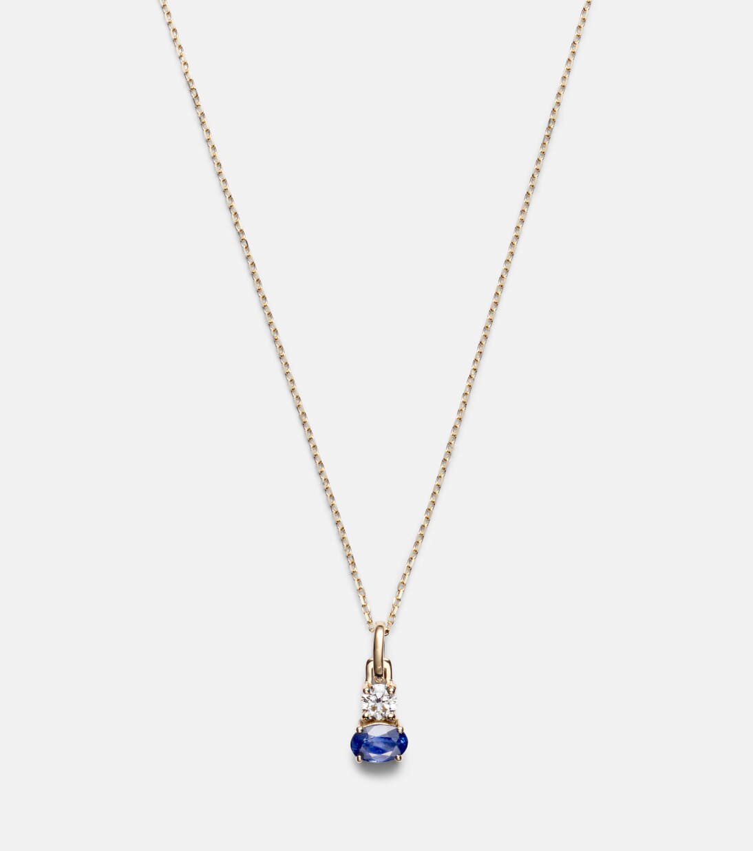 Full Volume 14kt gold (585/1000) necklace with sapphire and diamond | Stone and Strand