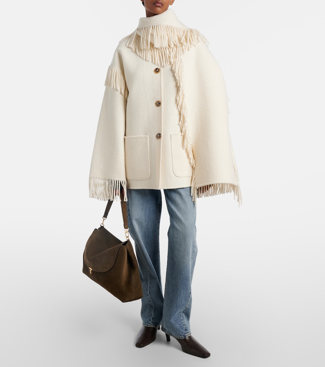 T-Lock suede shoulder bag | Toteme