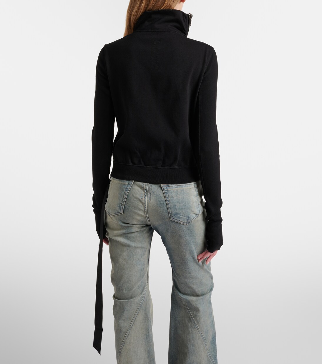 Felpa in jersey di cotone con cintura | Rick Owens