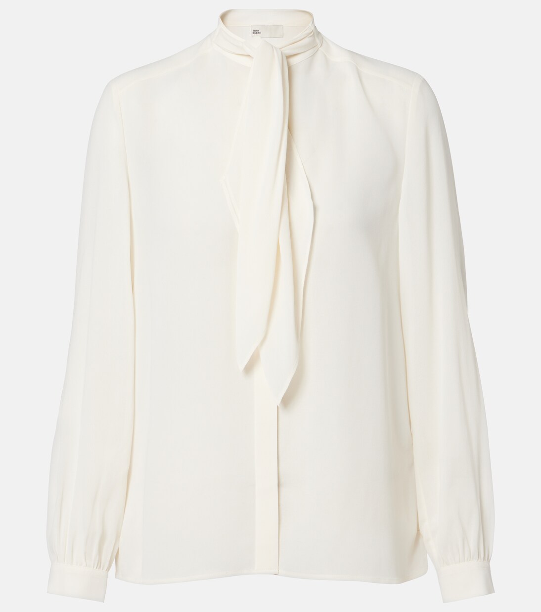 Tie-neck georgette blouse | Tory Burch
