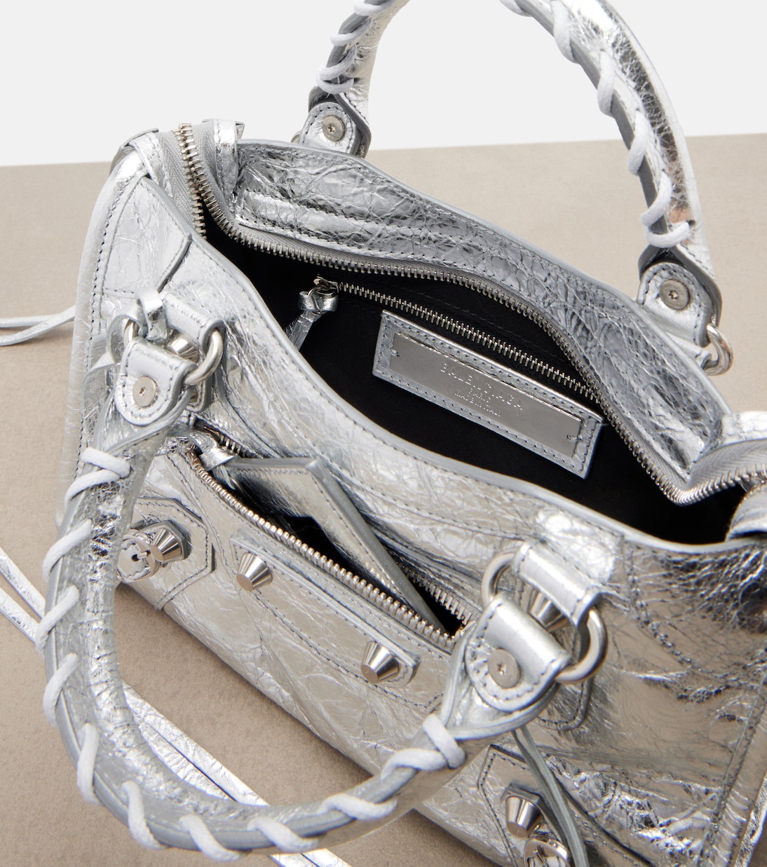 Le City Small metallic leather tote bag | Balenciaga