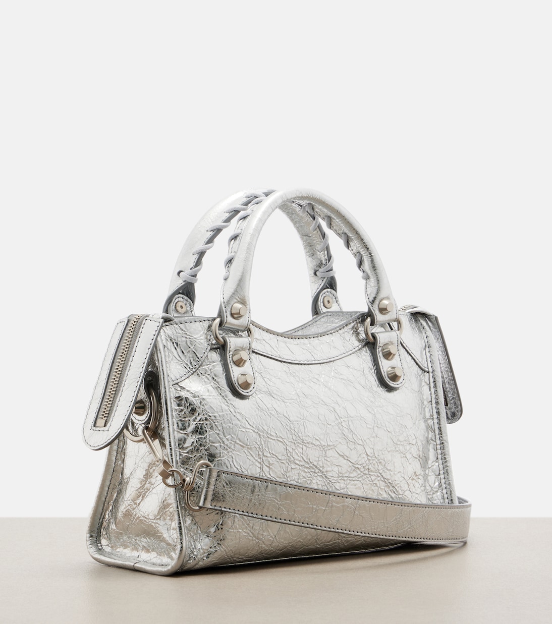 Le City Small metallic leather tote bag | Balenciaga