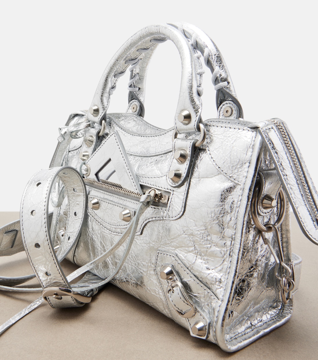 Le City Small metallic leather tote bag | Balenciaga