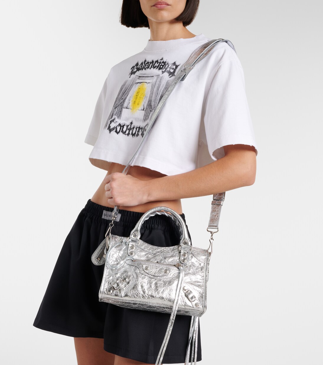 Le City Small metallic leather tote bag | Balenciaga