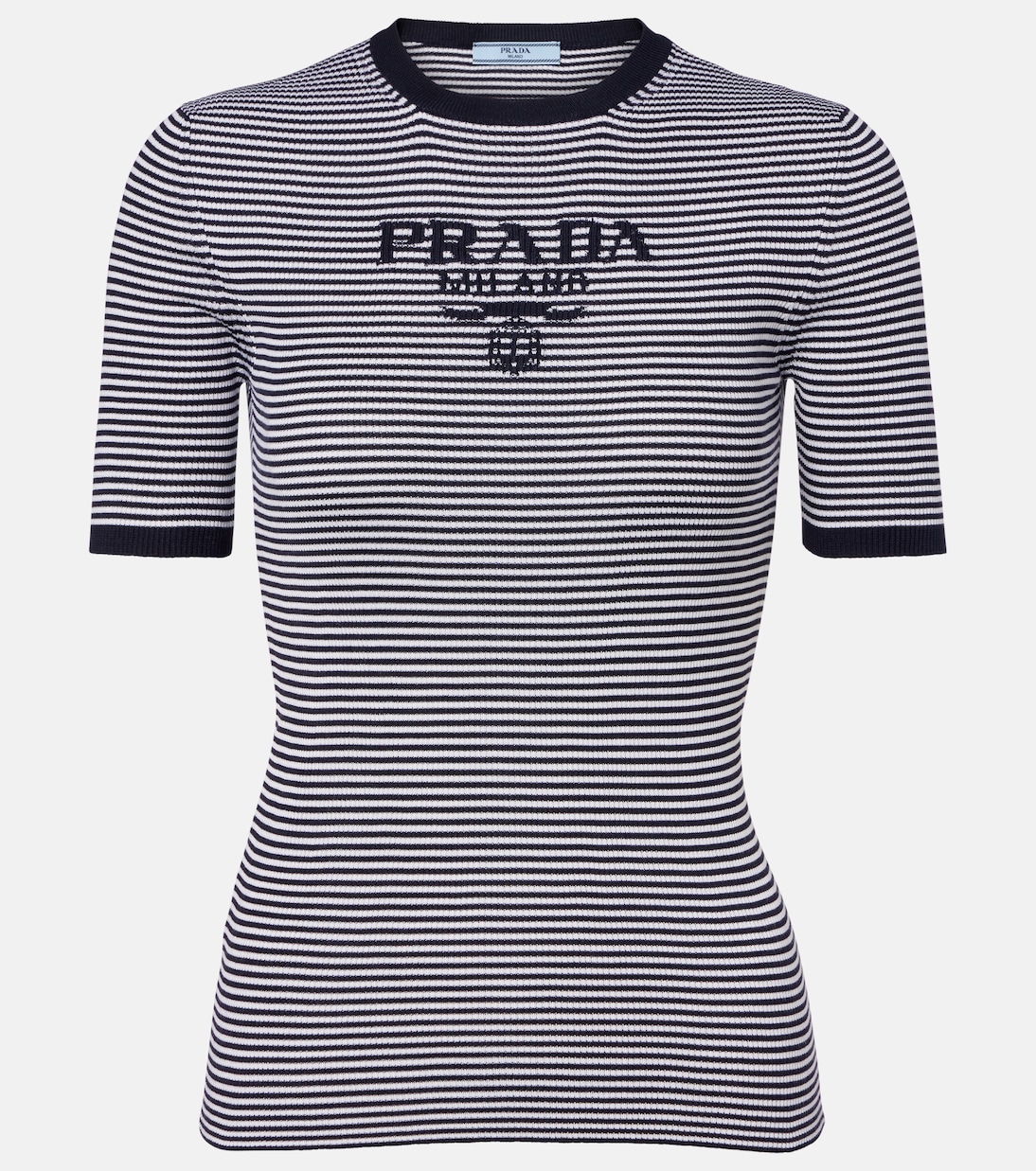 Logo striped silk sweater | Prada