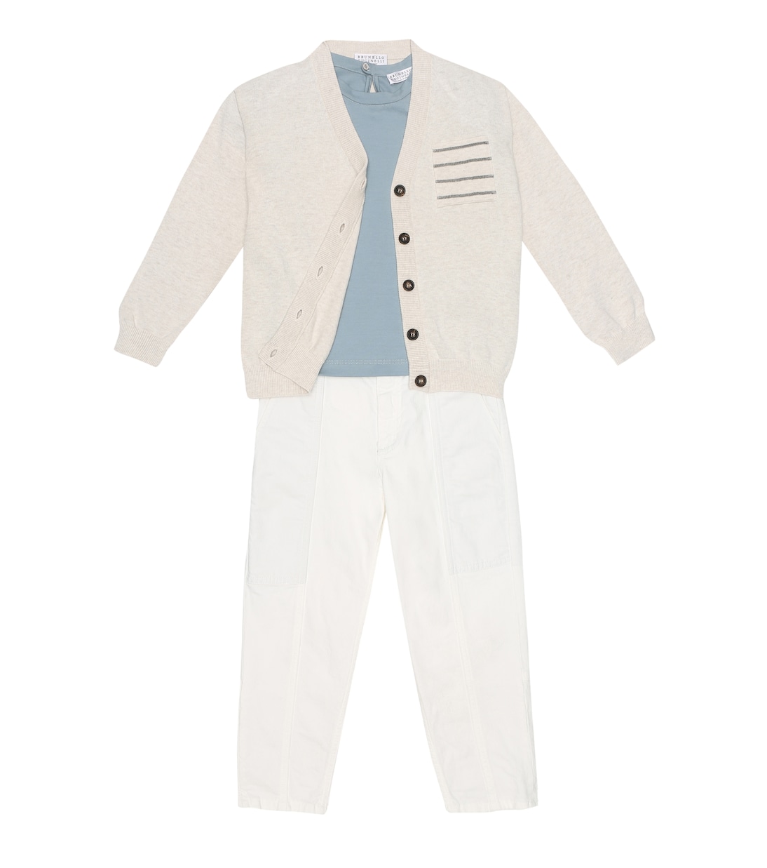 Besticktes T-Shirt aus Baumwolle | Brunello Cucinelli Kids