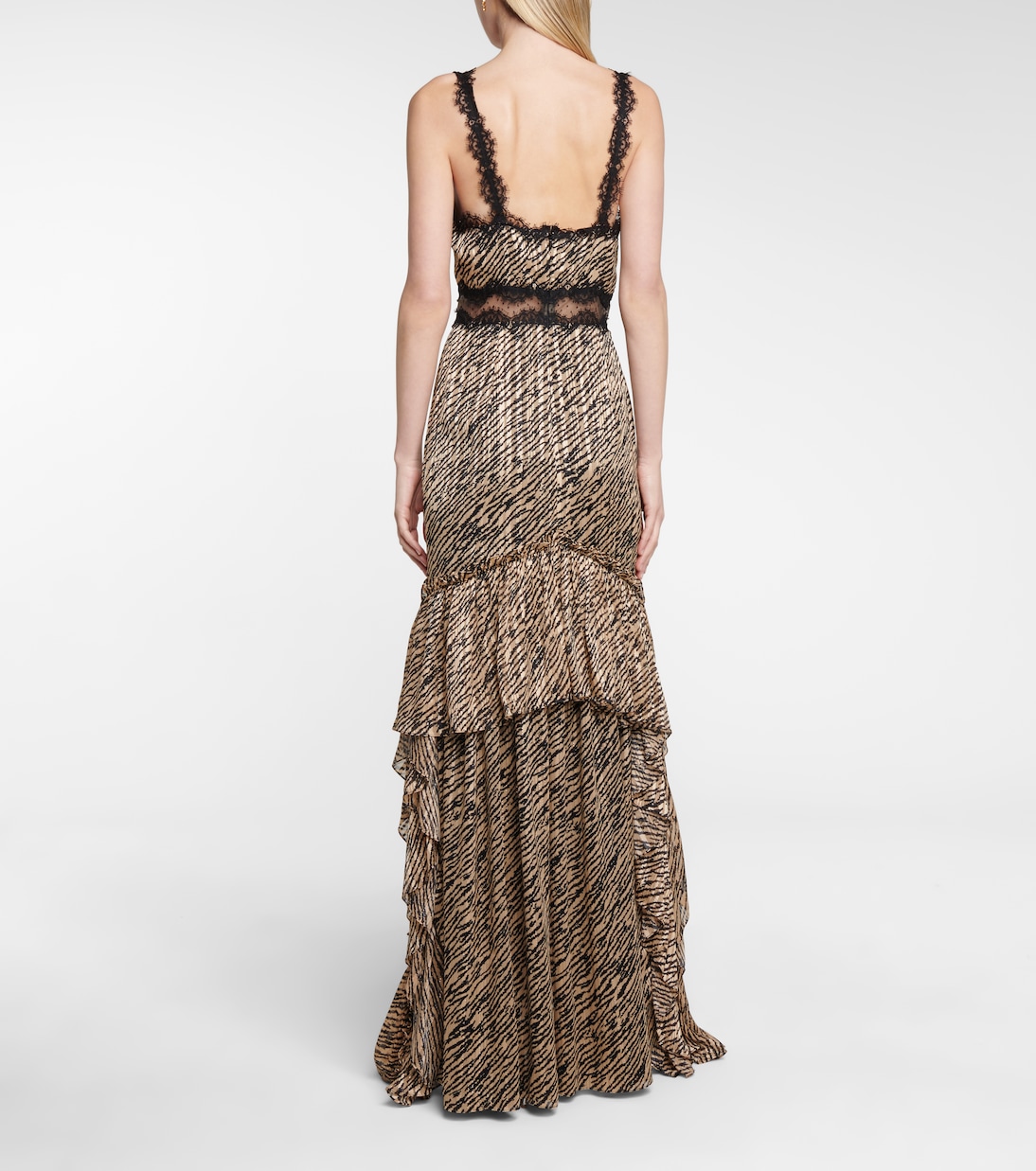 Farah tiger-print chiffon gown | Costarellos