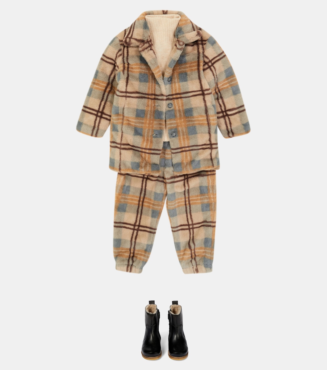 Checked faux fur sweatpants | Paade Mode