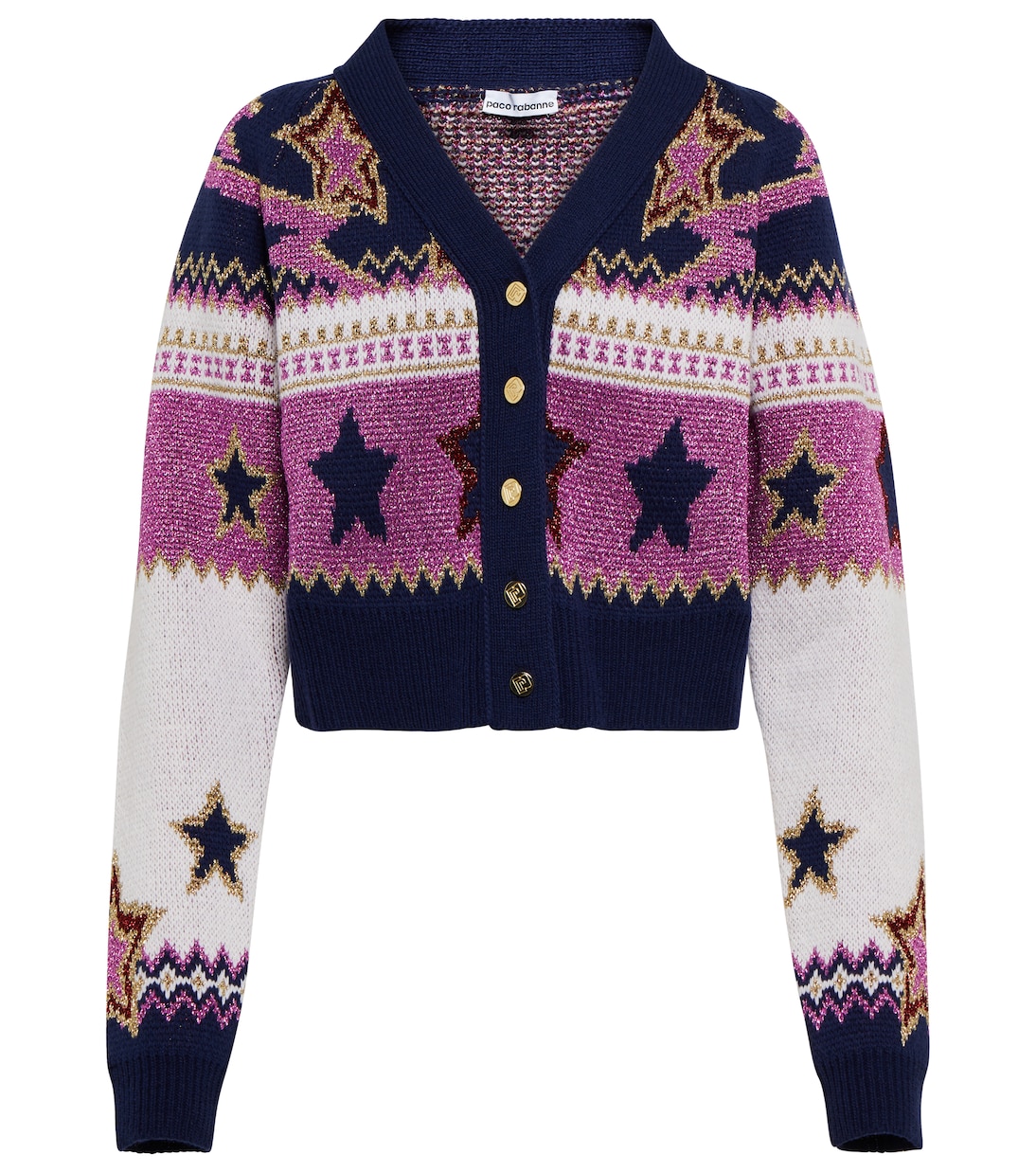 Cropped-Cardigan aus Jacquard | Rabanne