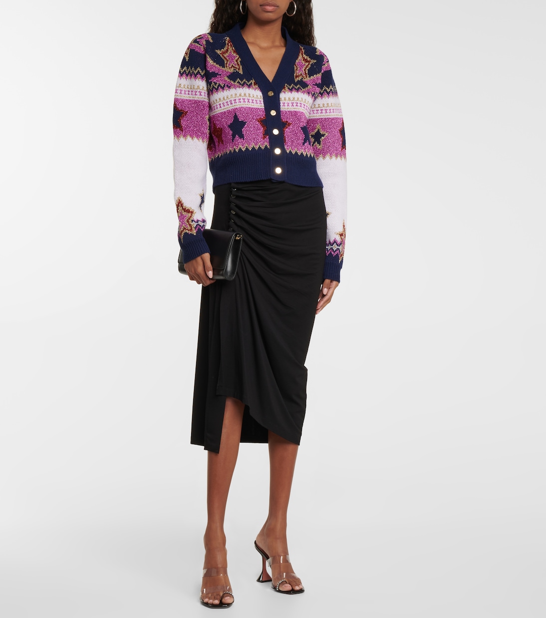 Cropped-Cardigan aus Jacquard | Rabanne