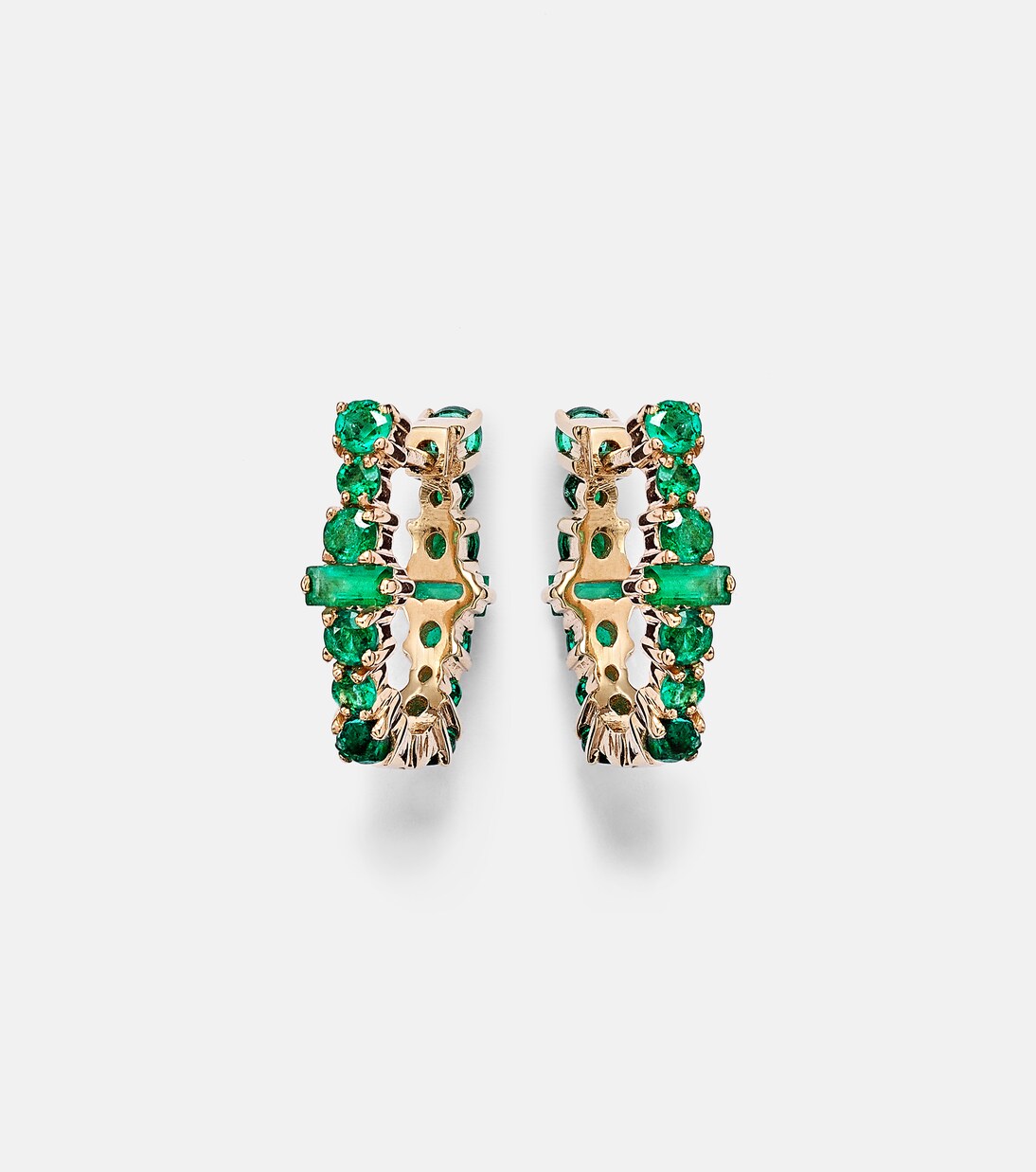 Boucles d'oreilles Rivulet en or 18 ct et émeraudes | Ileana Makri