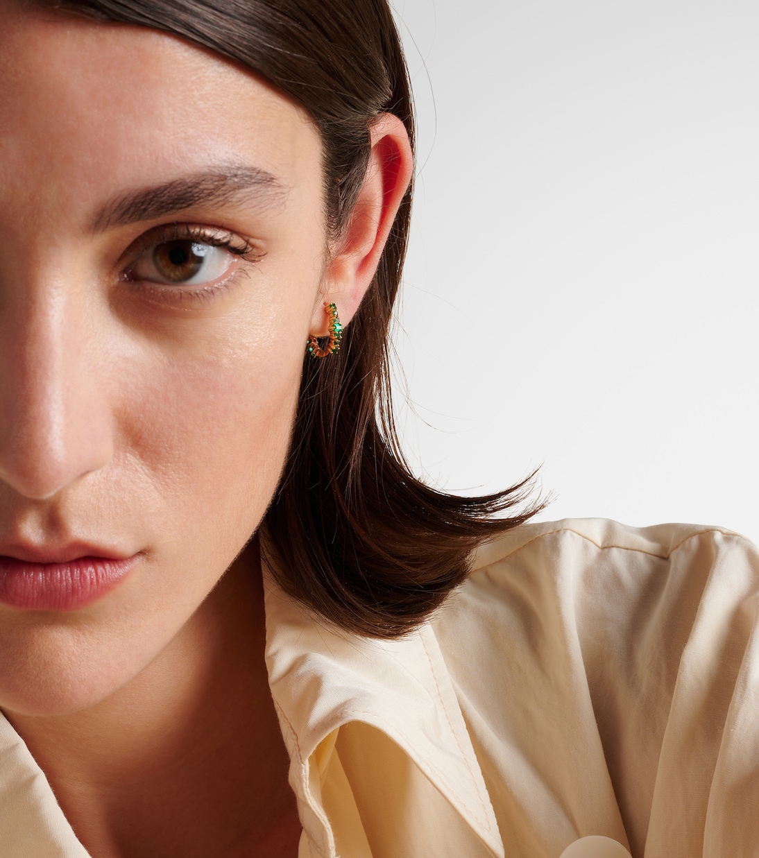 Boucles d'oreilles Rivulet en or 18 ct et émeraudes | Ileana Makri