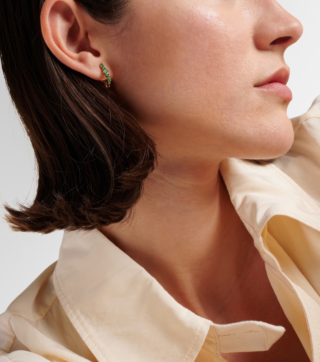 Boucles d'oreilles Rivulet en or 18 ct et émeraudes | Ileana Makri