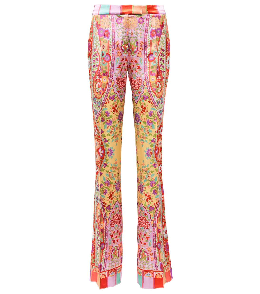 Pantalon droit en satin à fleurs | Etro