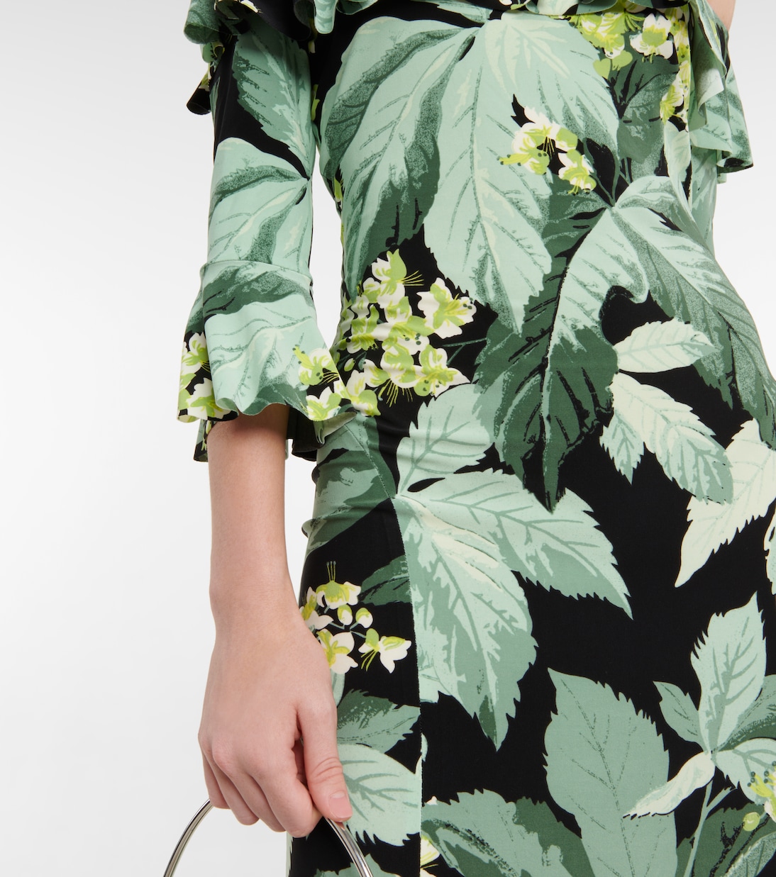 Off-shoulder printed midi dress | Norma Kamali