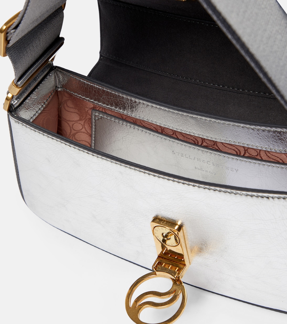 Borsa a spalla S-Wave metallizzata | Stella McCartney