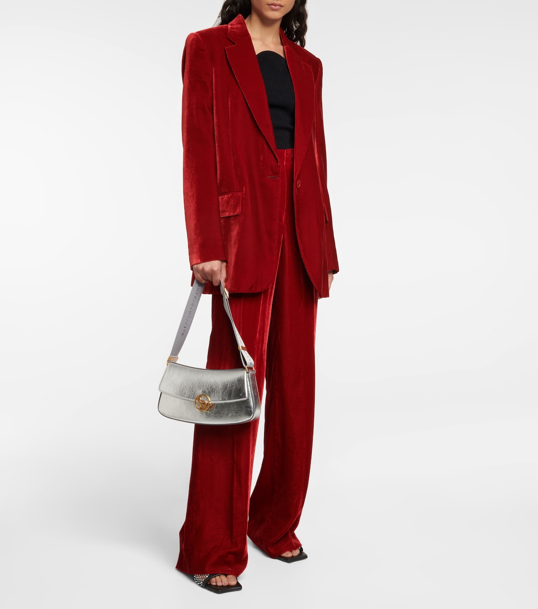 Borsa a spalla S-Wave metallizzata | Stella McCartney
