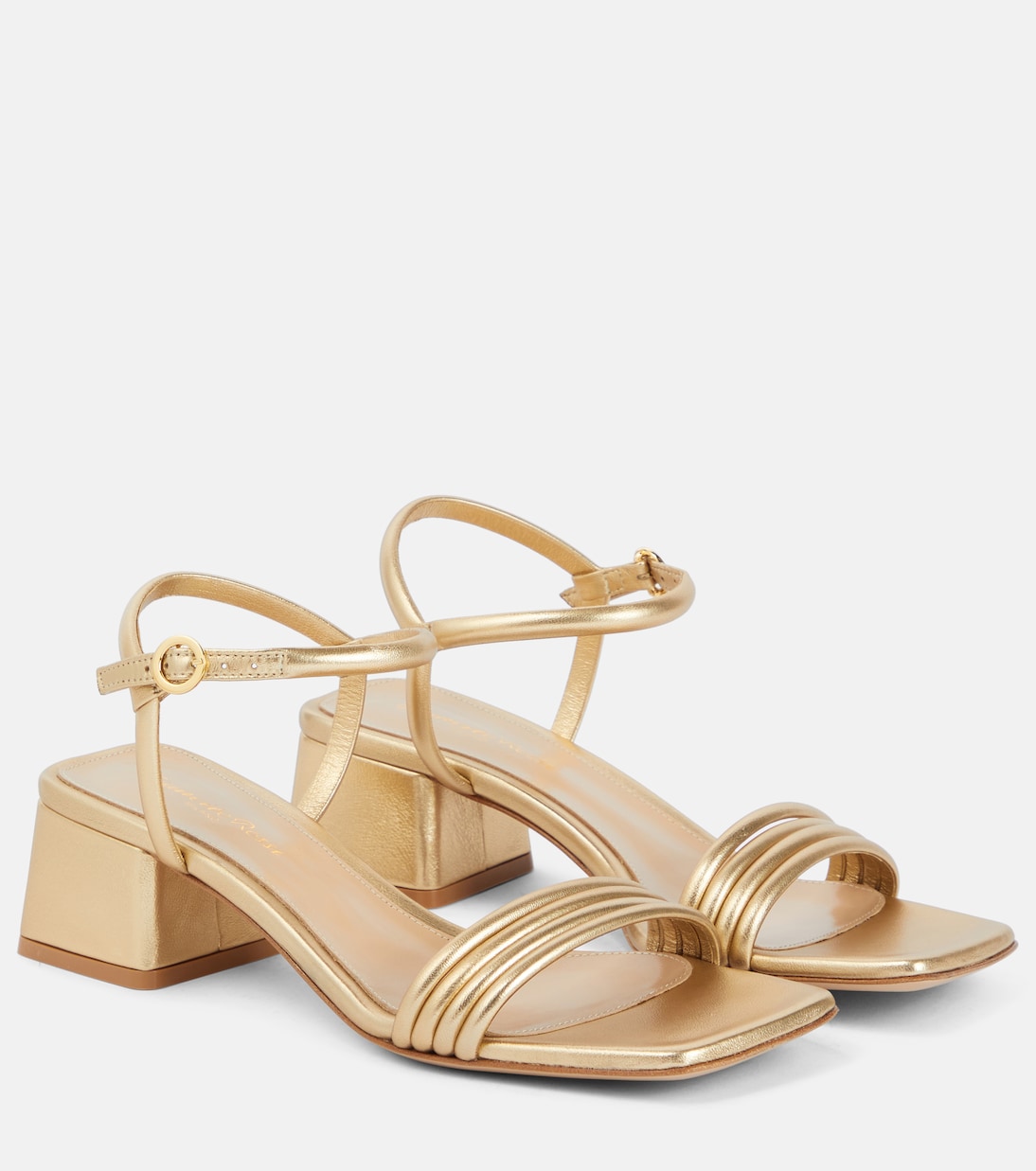 Sandalen Lena 45 aus Metallic-Leder | Gianvito Rossi