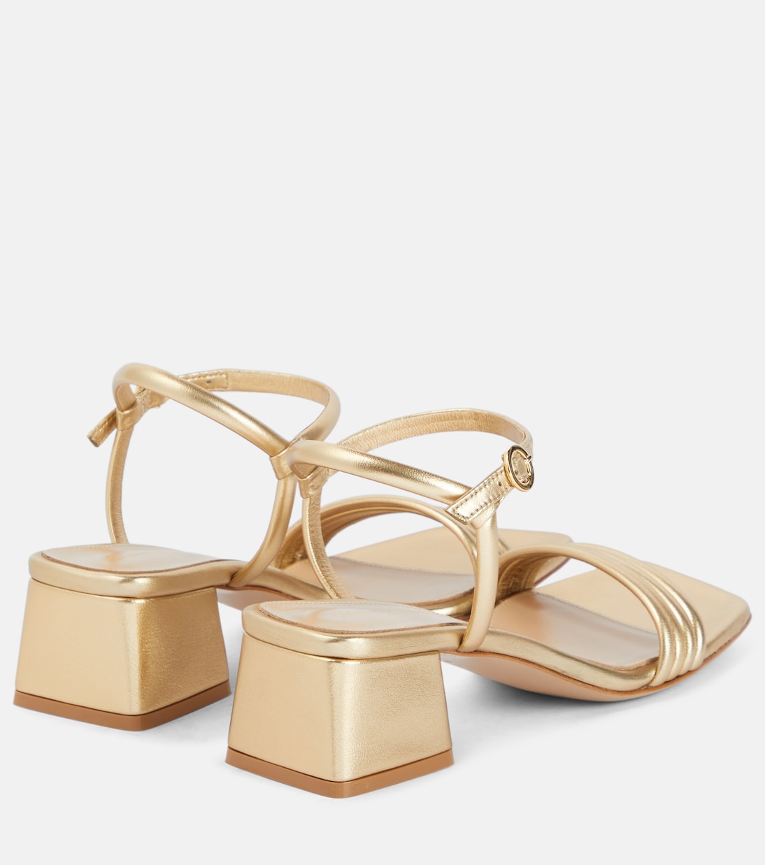 Sandalen Lena 45 aus Metallic-Leder | Gianvito Rossi