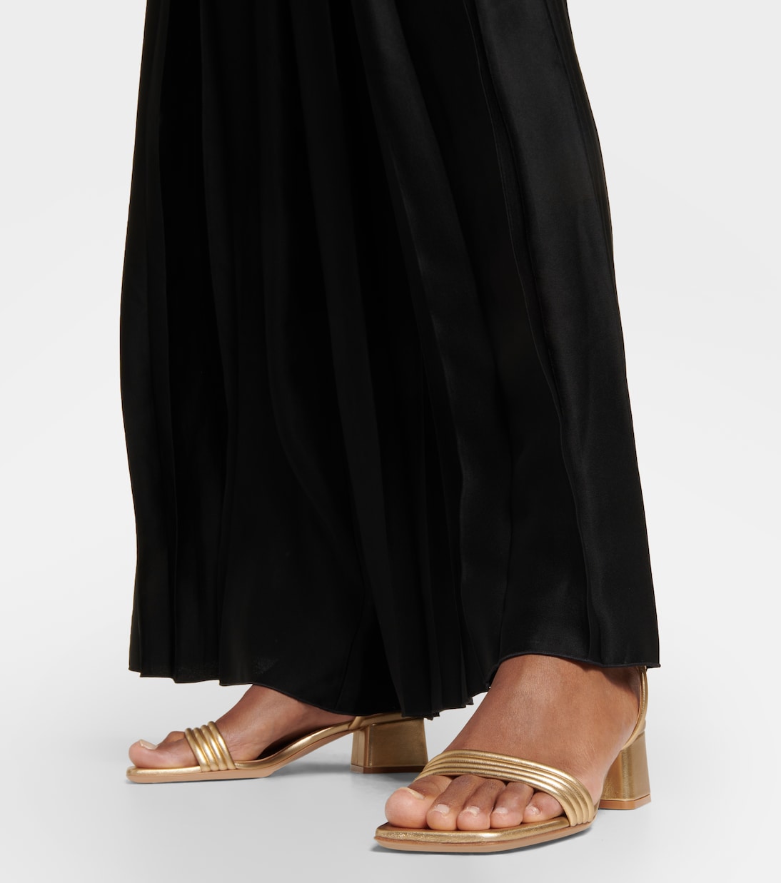 Sandalen Lena 45 aus Metallic-Leder | Gianvito Rossi