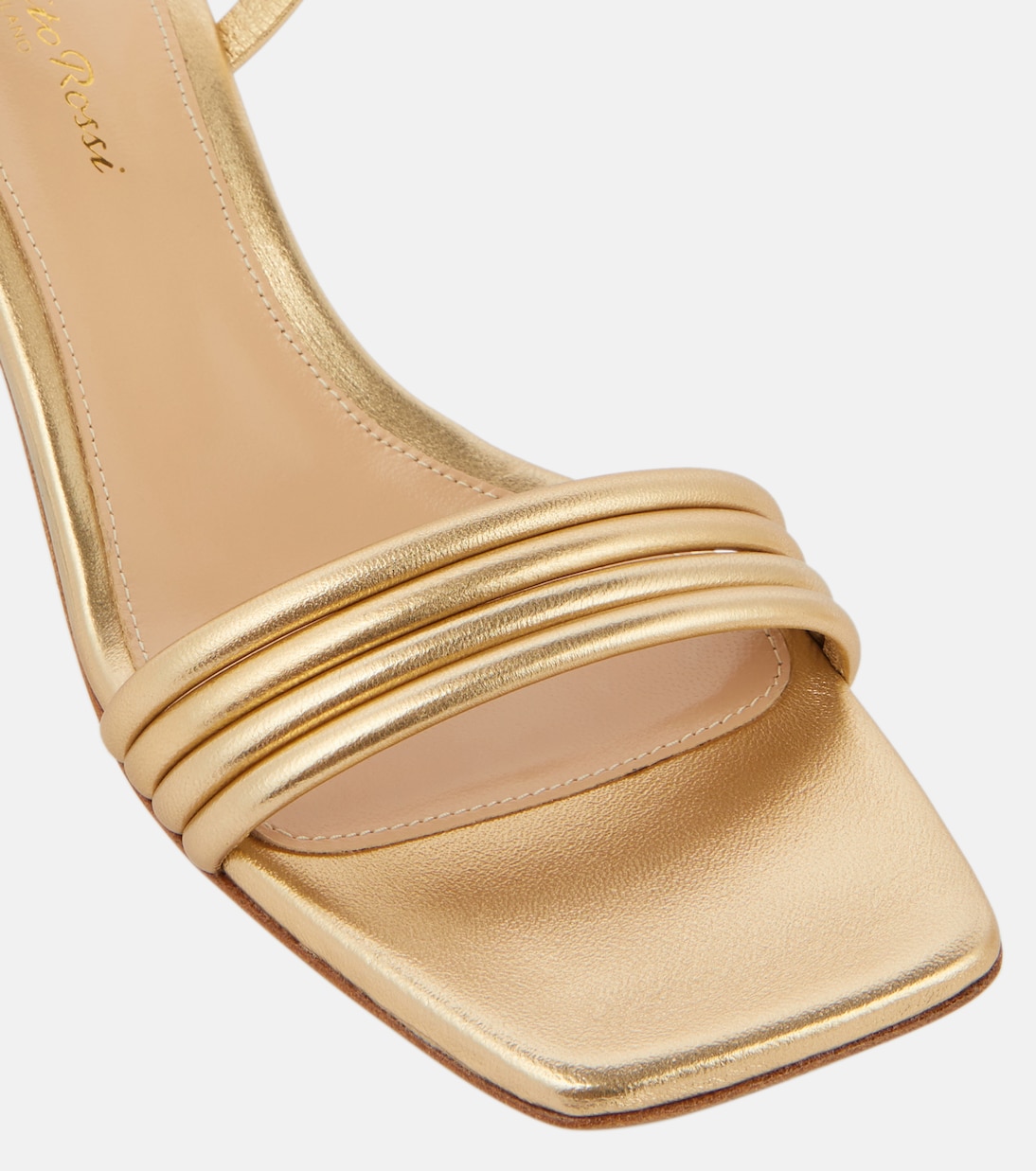 Sandalen Lena 45 aus Metallic-Leder | Gianvito Rossi