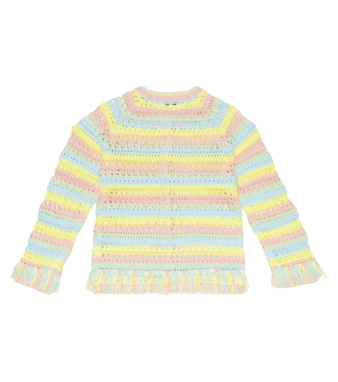 Cárdigan en croché de algodón a rayas | Stella McCartney Kids