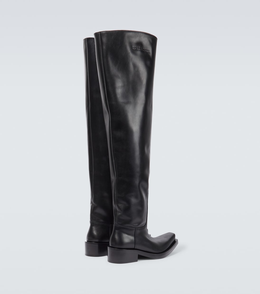 Santiago over the knee leather boots in black Balenciaga Mytheresa