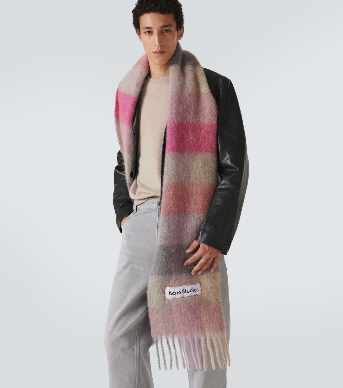 Checked wool-blend scarf | Acne Studios