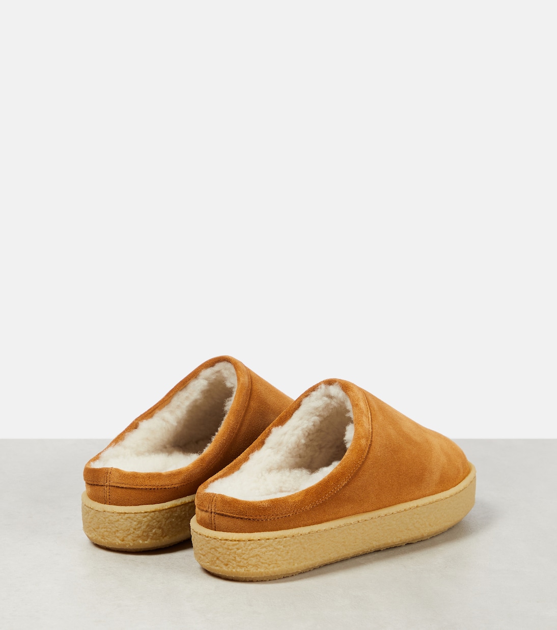 Slippers Fozee aus Veloursleder mit Shearling | Isabel Marant