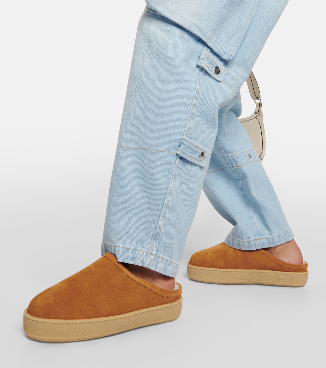Slippers Fozee aus Veloursleder mit Shearling | Isabel Marant