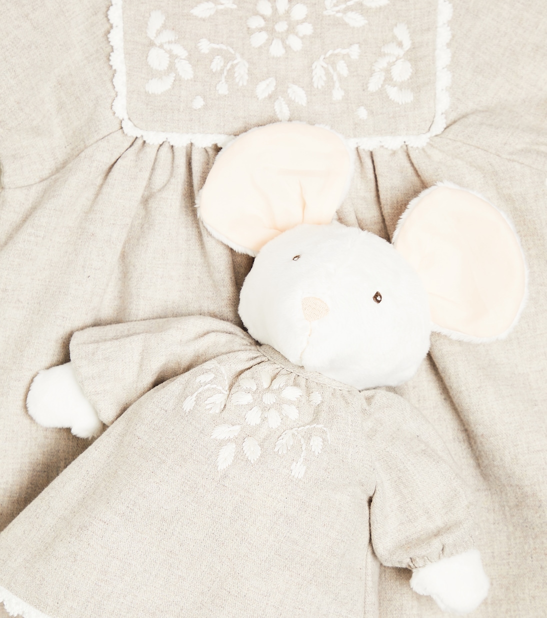 Baby cotton dress and stuffed animal set | Chloé Kids
