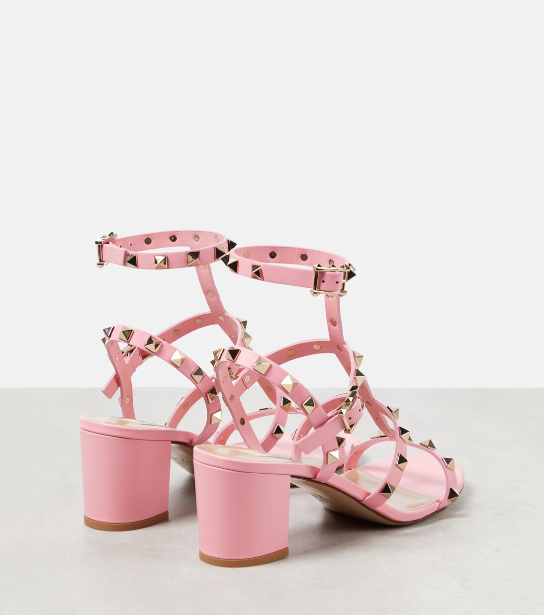 Valentino Garavani - Pink Roman Stud Dual Band Slide