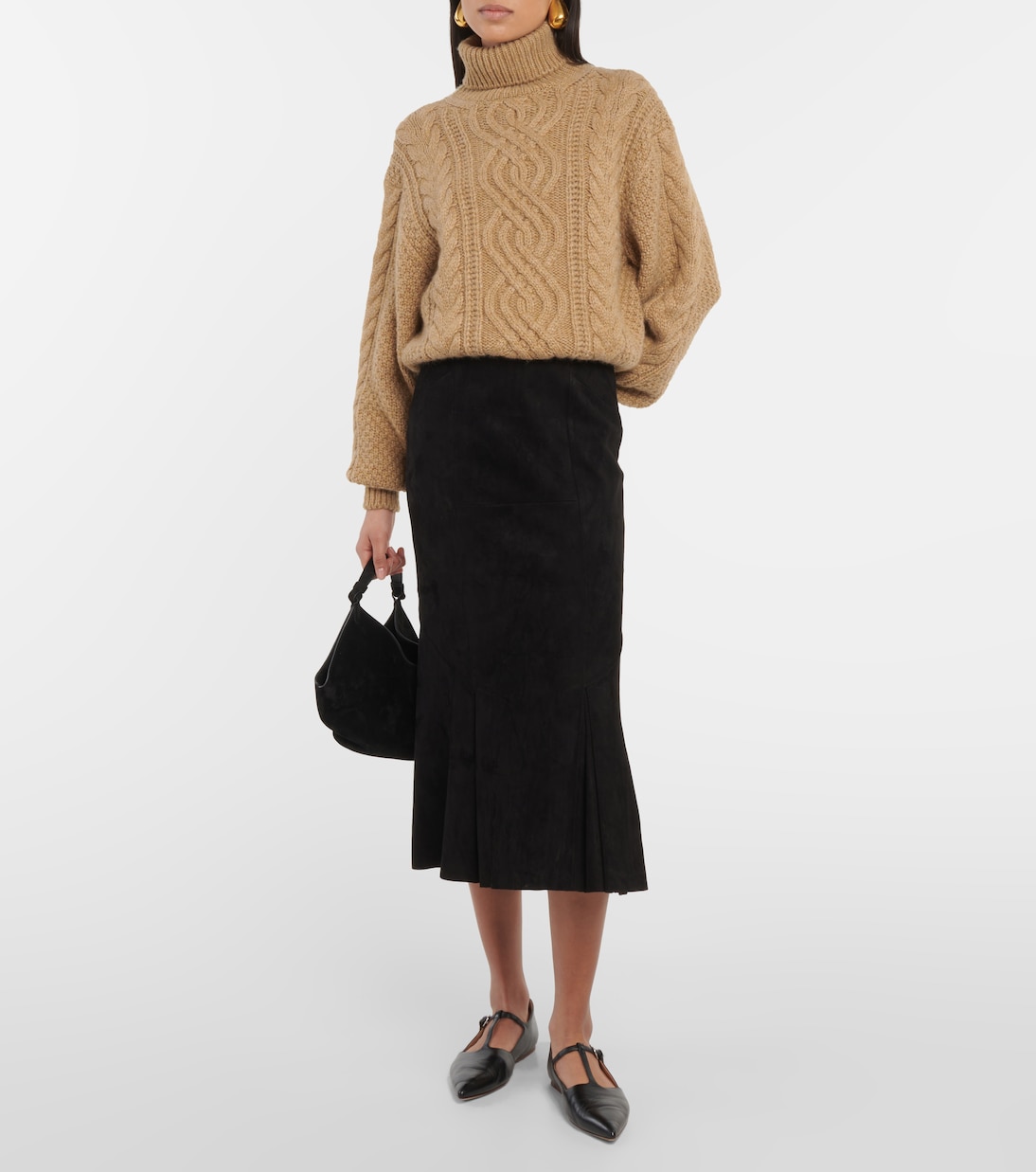 Falda midi Lola de ante | Stouls
