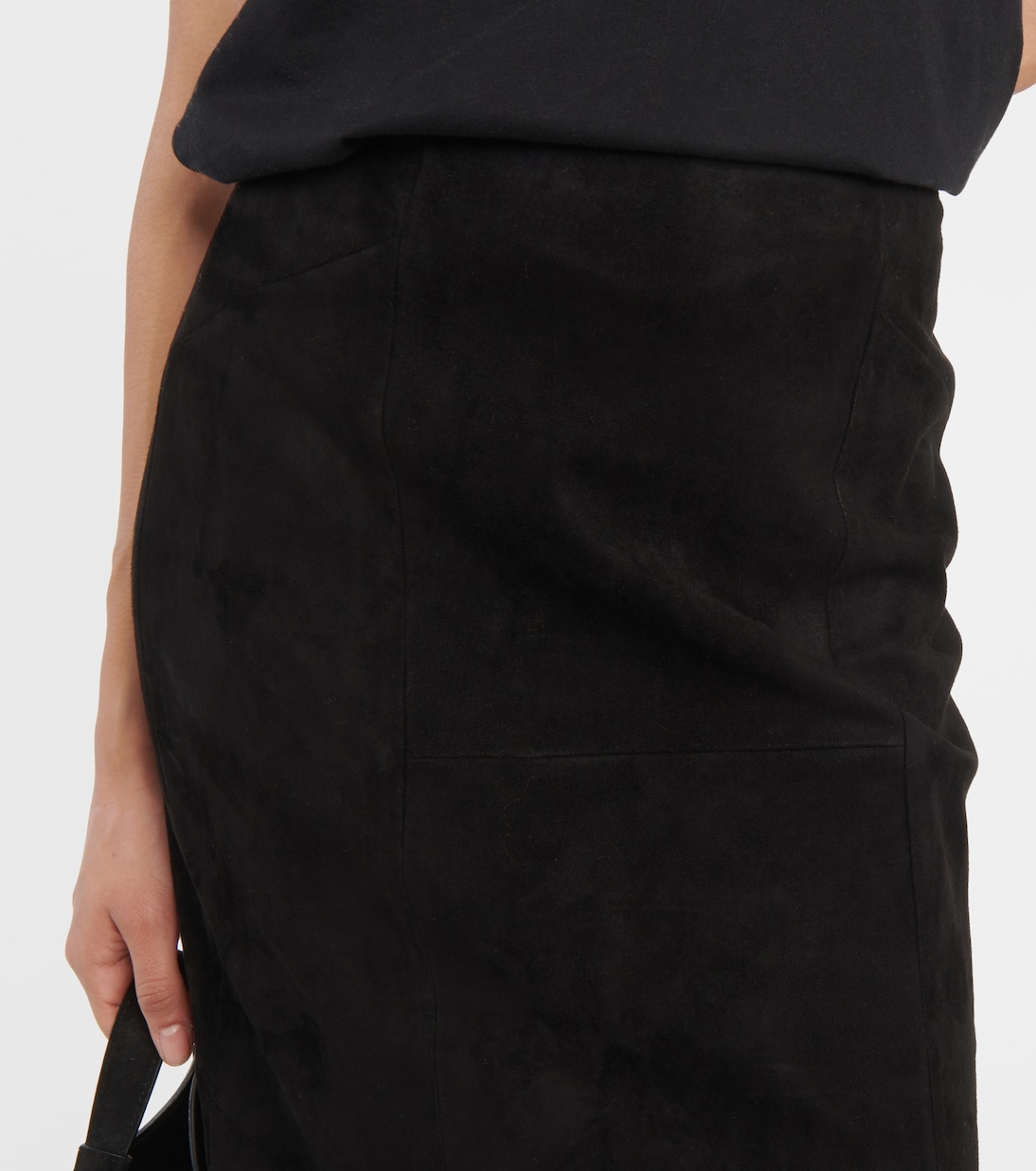 Falda midi Lola de ante | Stouls
