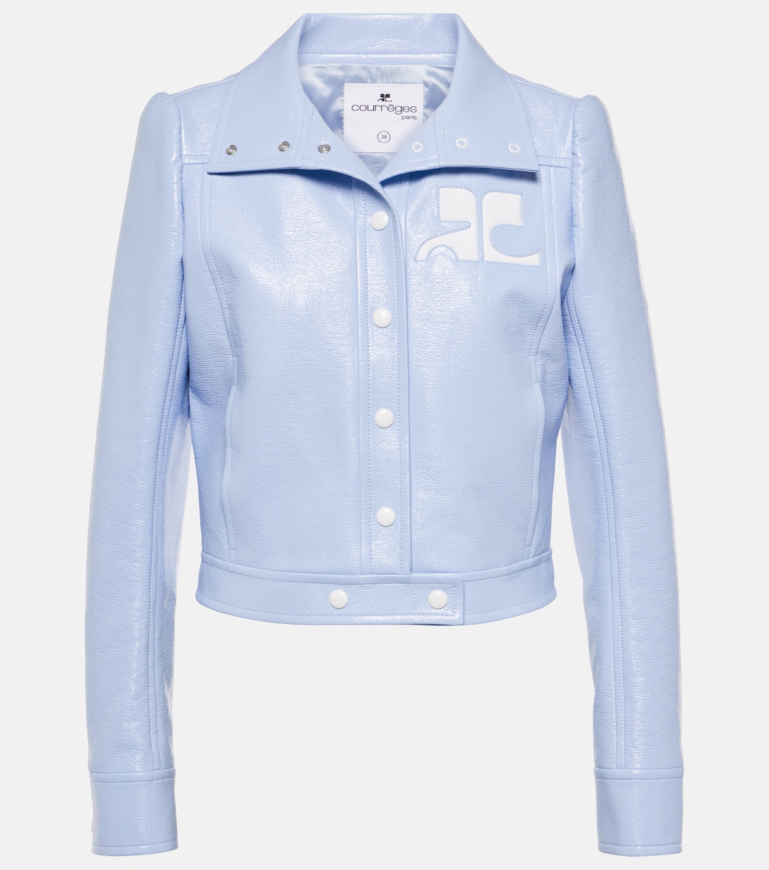 Reedition cropped vinyl jacket | Courrèges