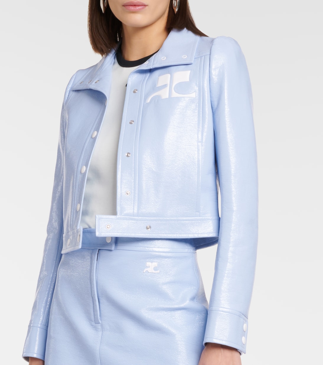 Reedition cropped vinyl jacket | Courrèges