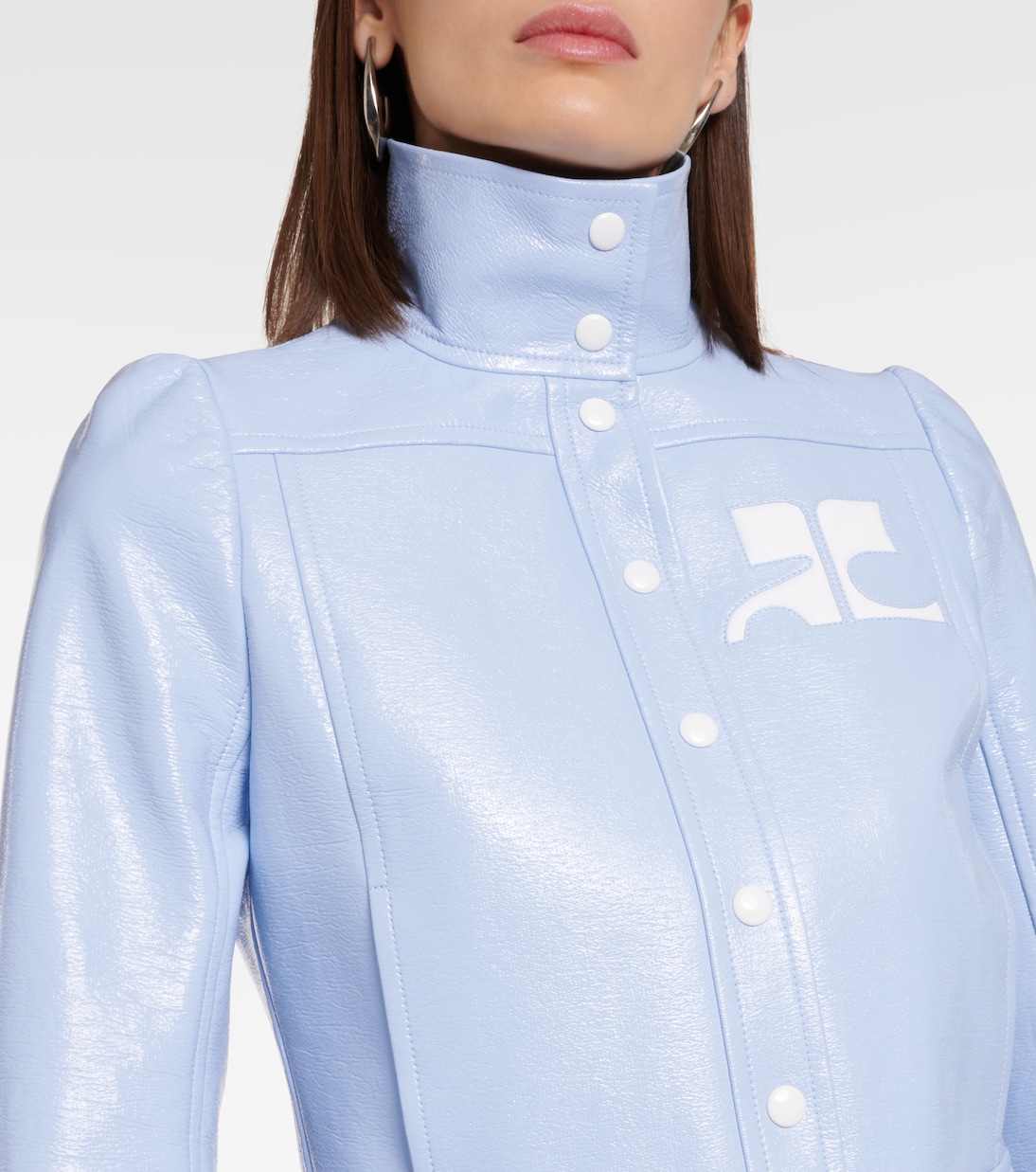 Reedition cropped vinyl jacket | Courrèges