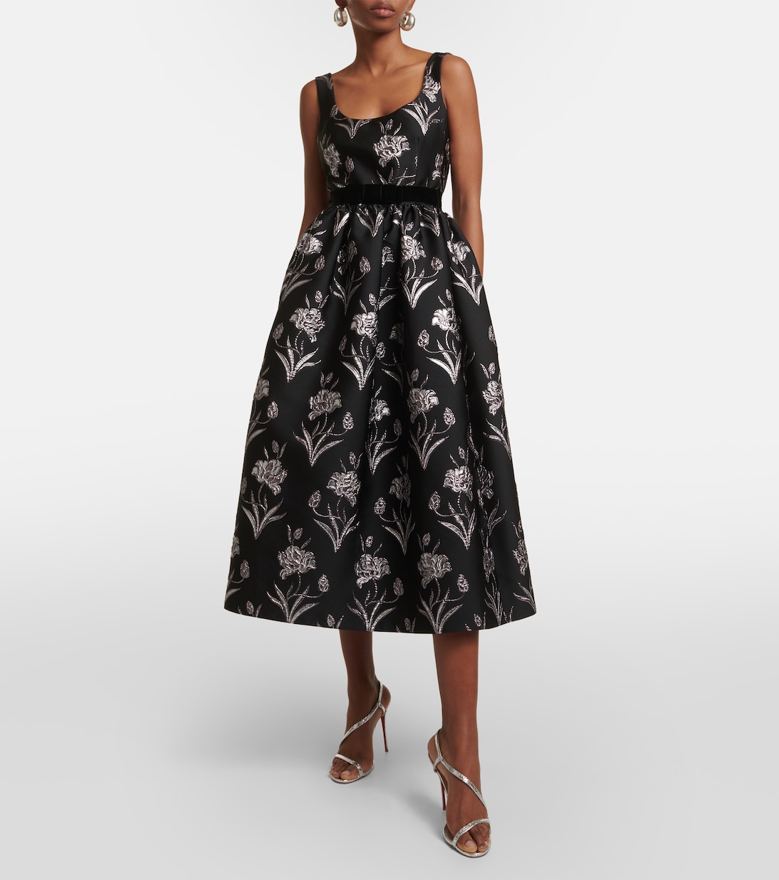 Vestido midi Astrea de satén floral | Erdem