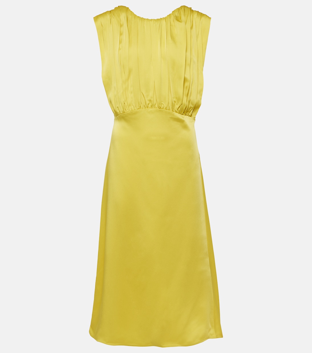 Vestido midi fruncido | Jil Sander