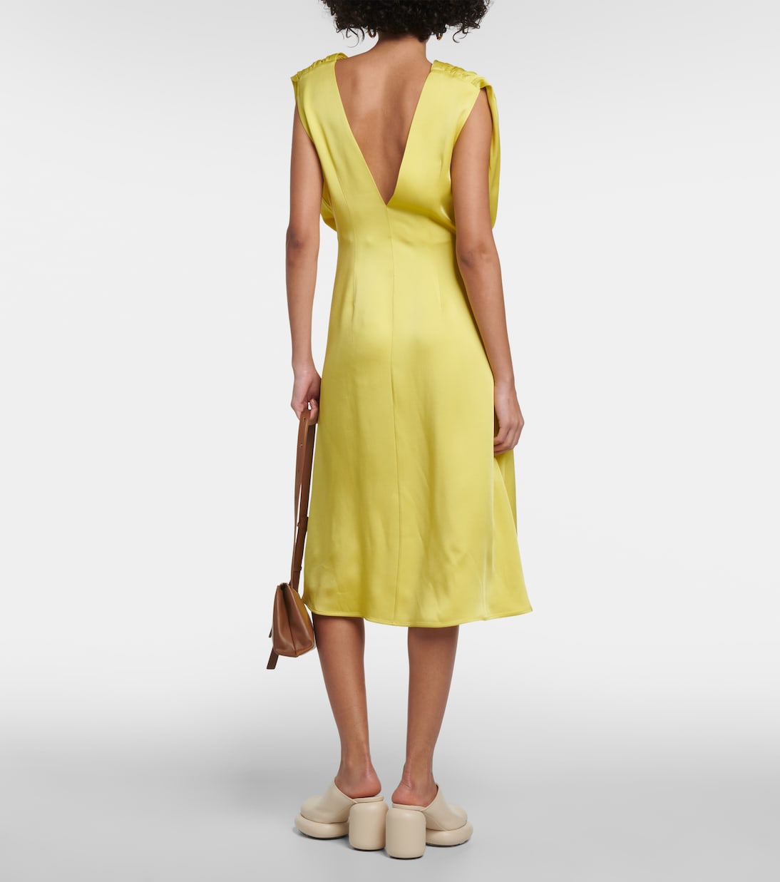 Vestido midi fruncido | Jil Sander