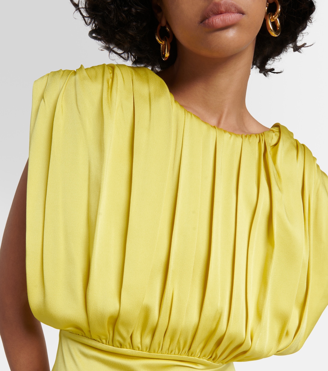 Vestido midi fruncido | Jil Sander