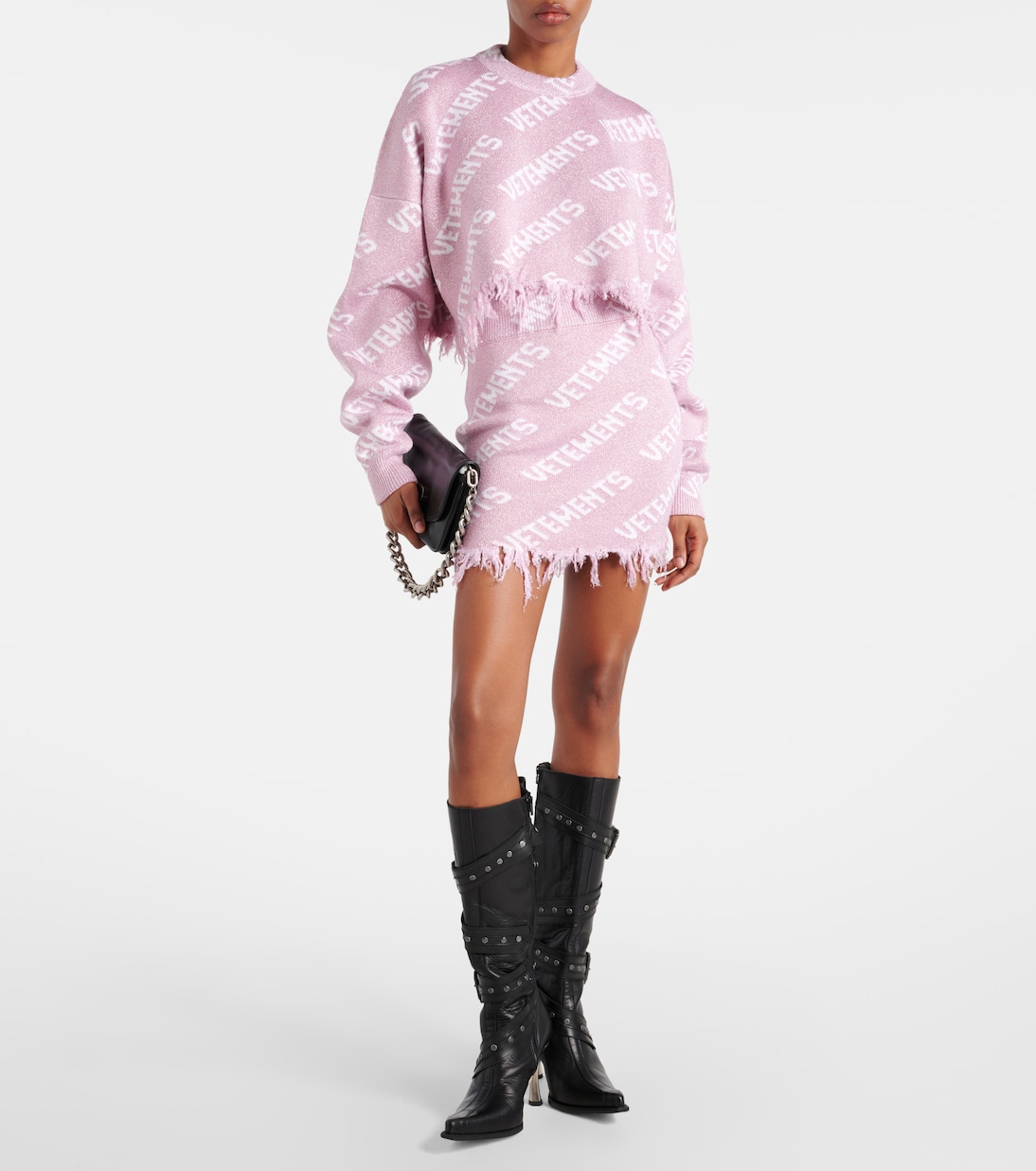 Minifalda en mezcla de lana con monograma | Vetements